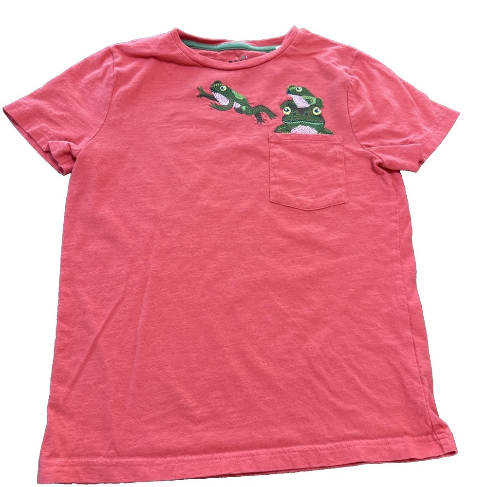 Lot 2 Boys Mini Boden T-shirt Size 9 To 10 Years Dogs Frogs Embroidered - Picture 2 of 7